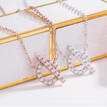 Southeast Asia hot sale ins same necklace gold-plated diamond necklace letter Q pendant